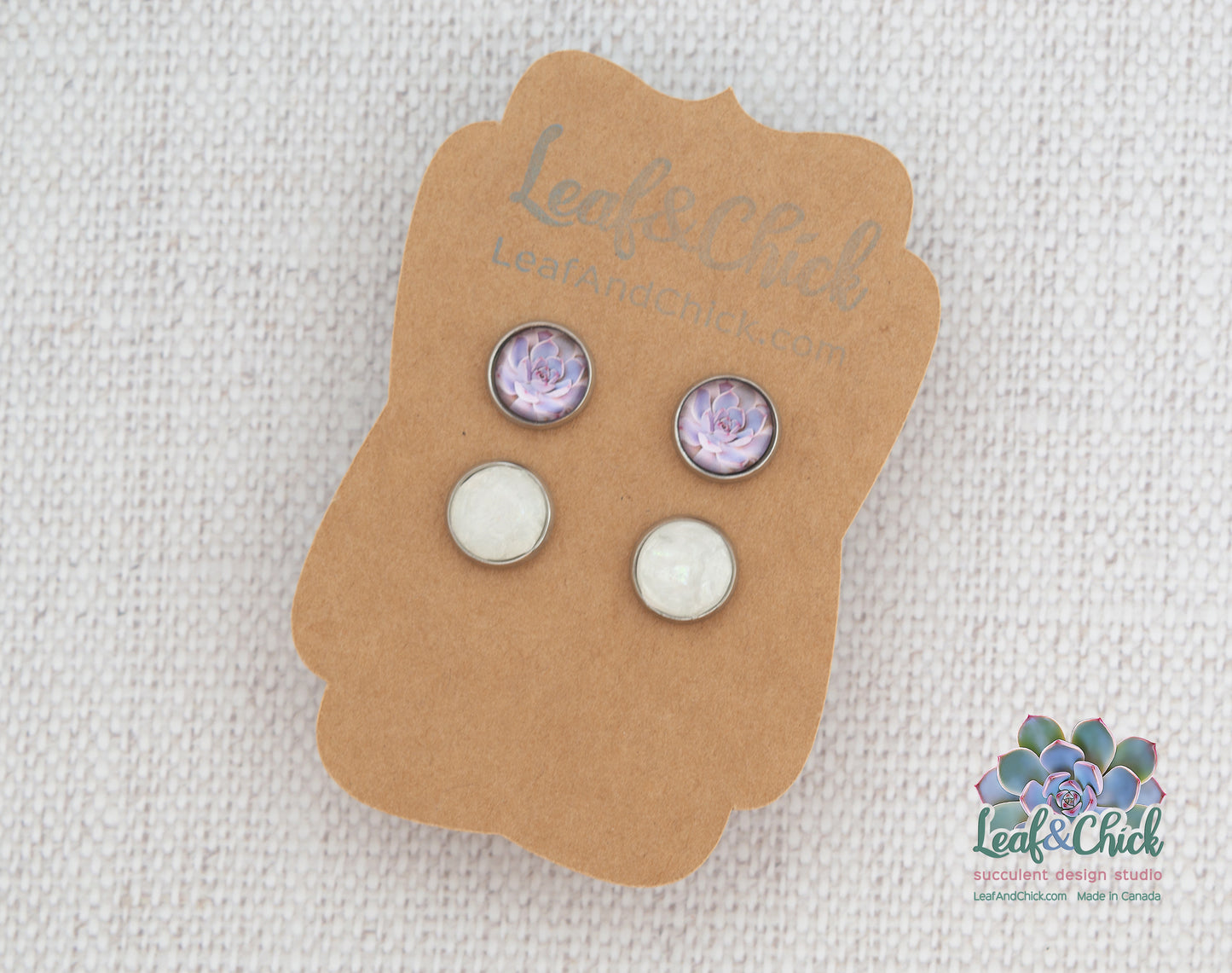 Tiny Stud Duos Pinks or Purples