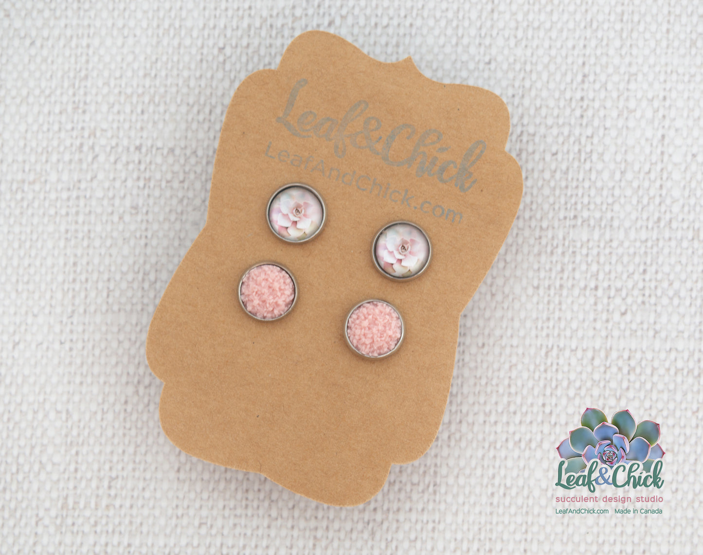 Tiny Stud Duos Pinks or Purples