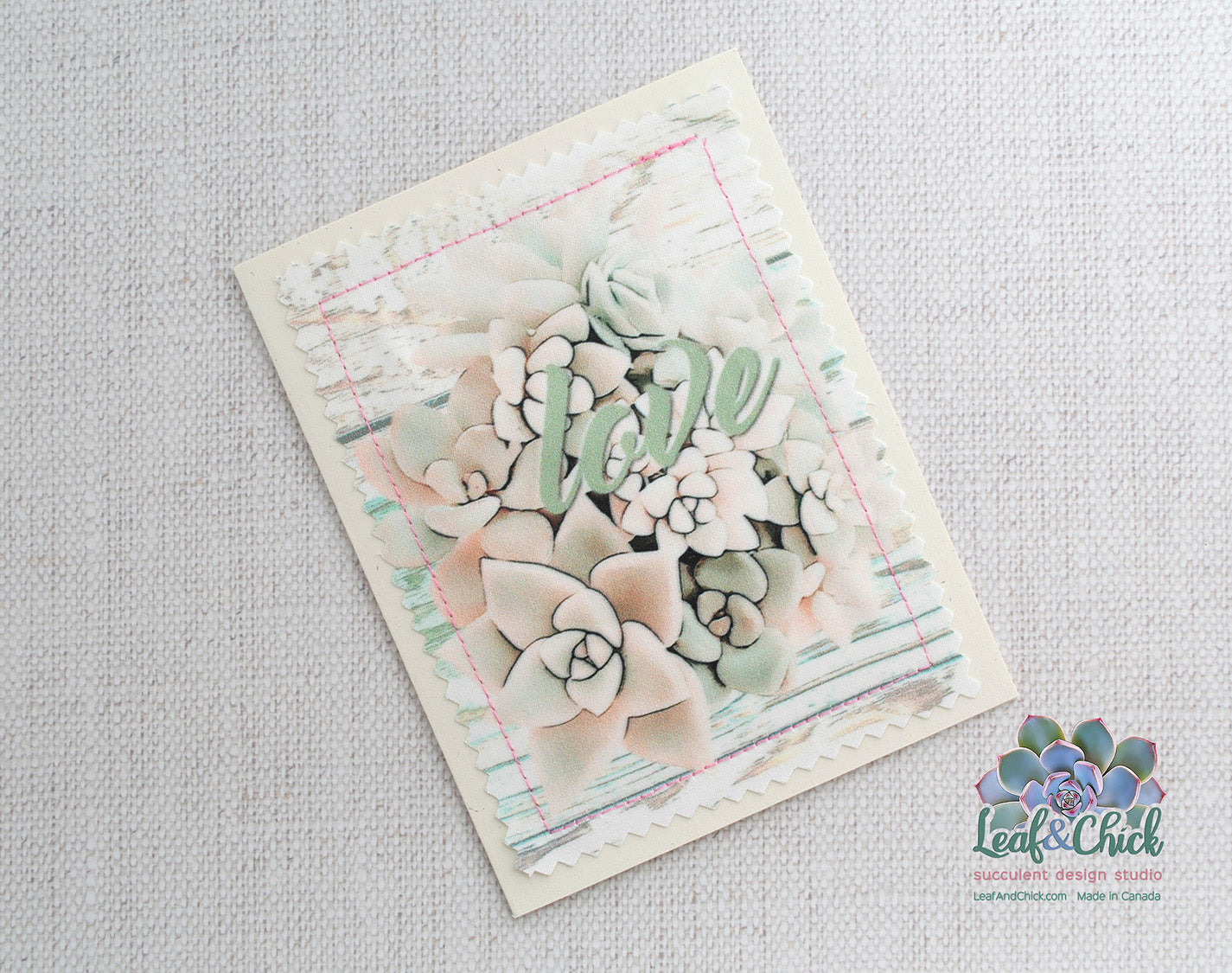 Pink Succulent Greeting Cards