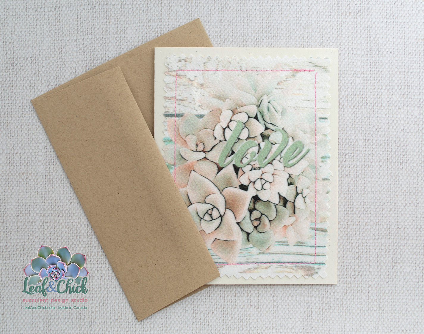 Pink Succulent Greeting Cards