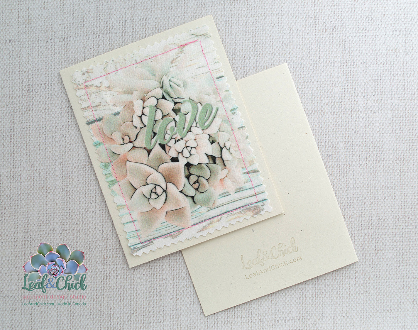 Pink Succulent Greeting Cards