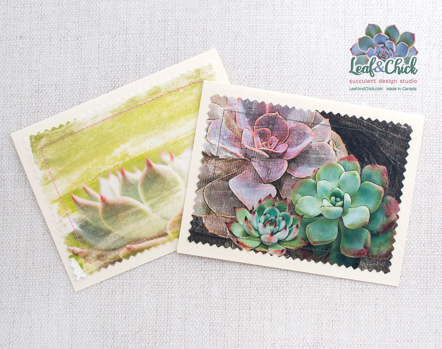 printed fabric greeting cards by Leaf & Chick