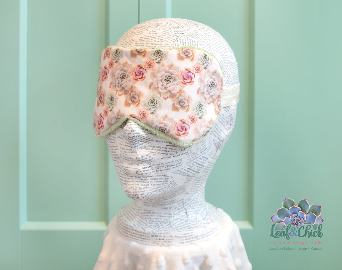 Ivory & Mint Green Sleep Mask