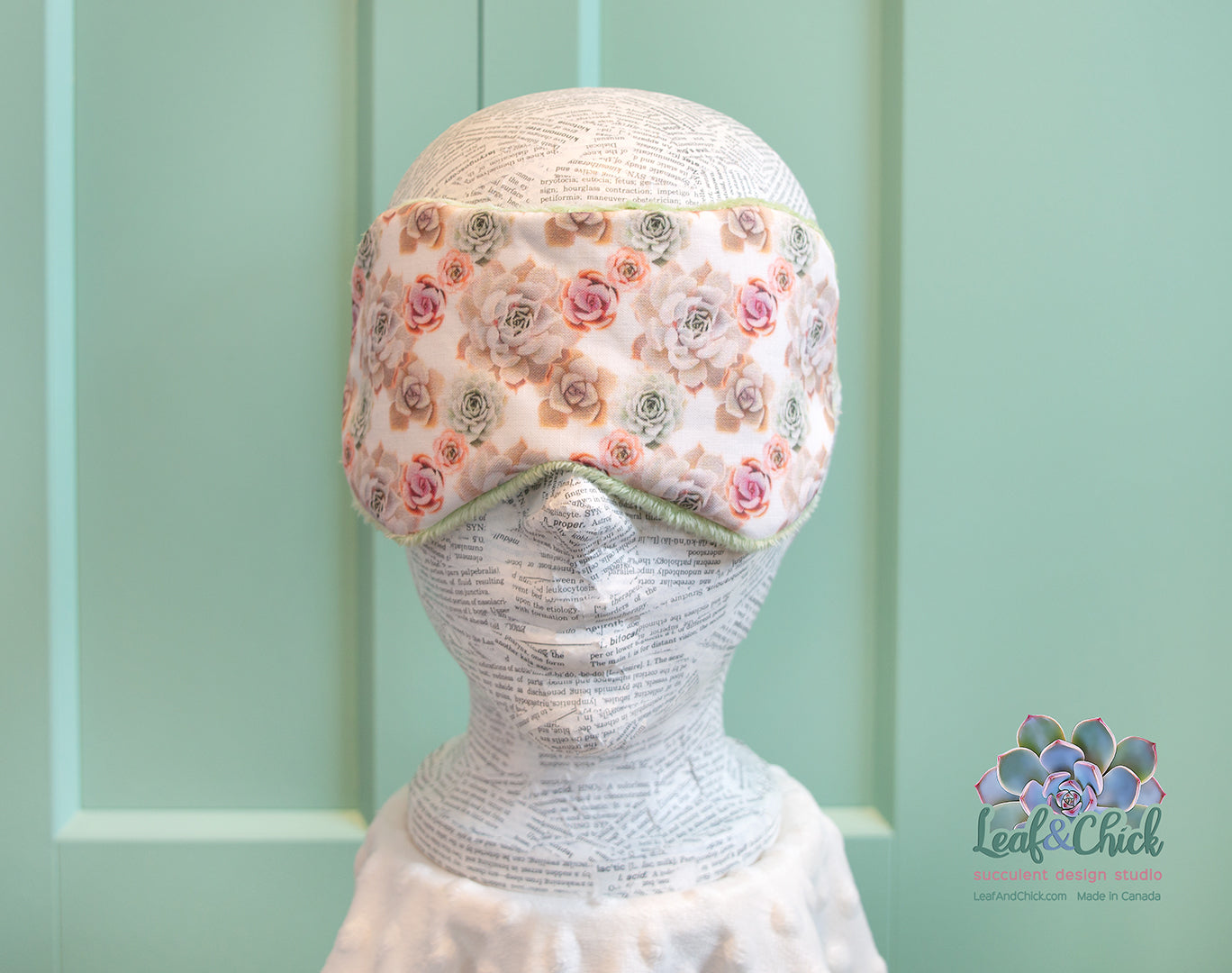 Ivory & Mint Green Sleep Mask