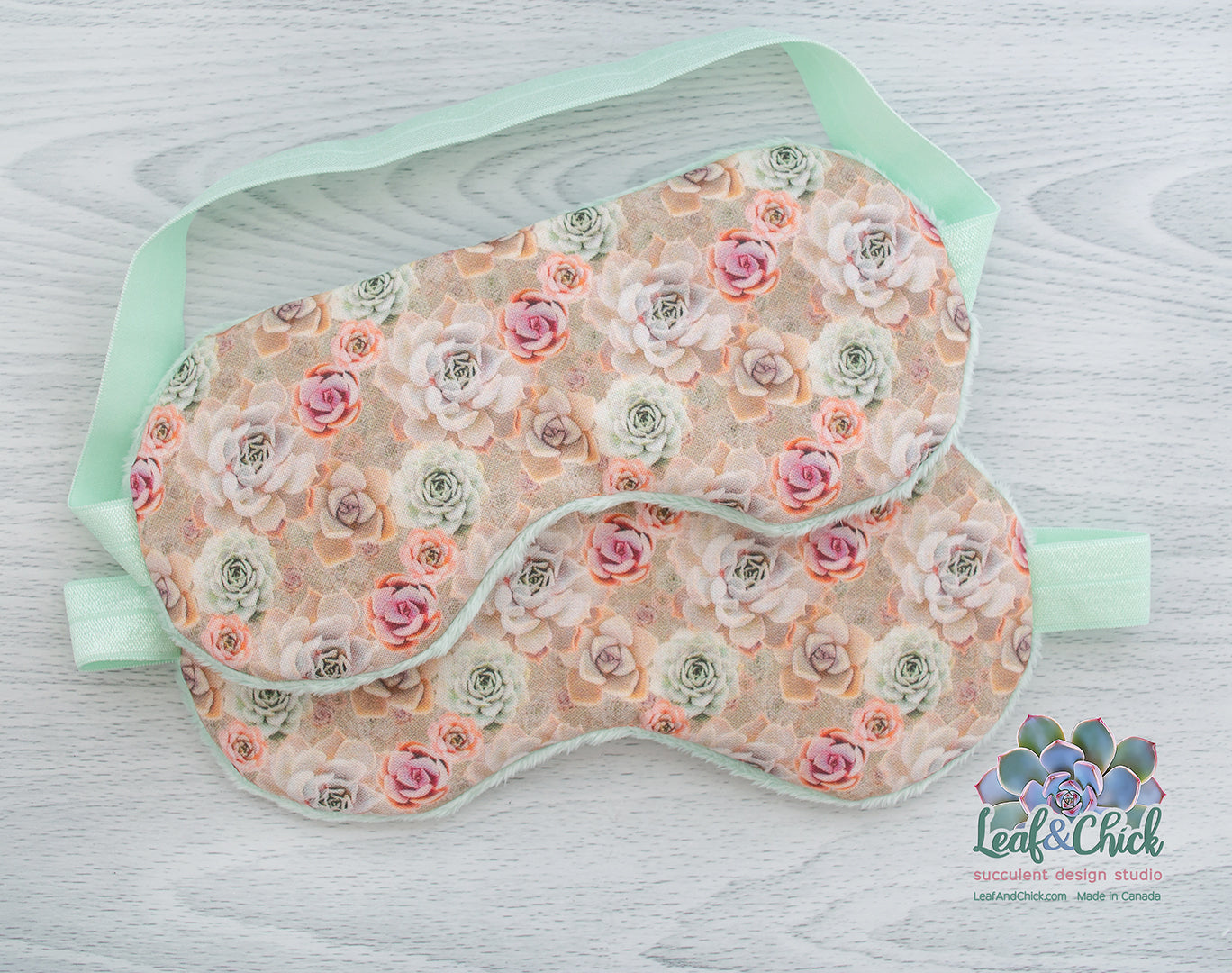 Taupe & Mint Sleep Mask