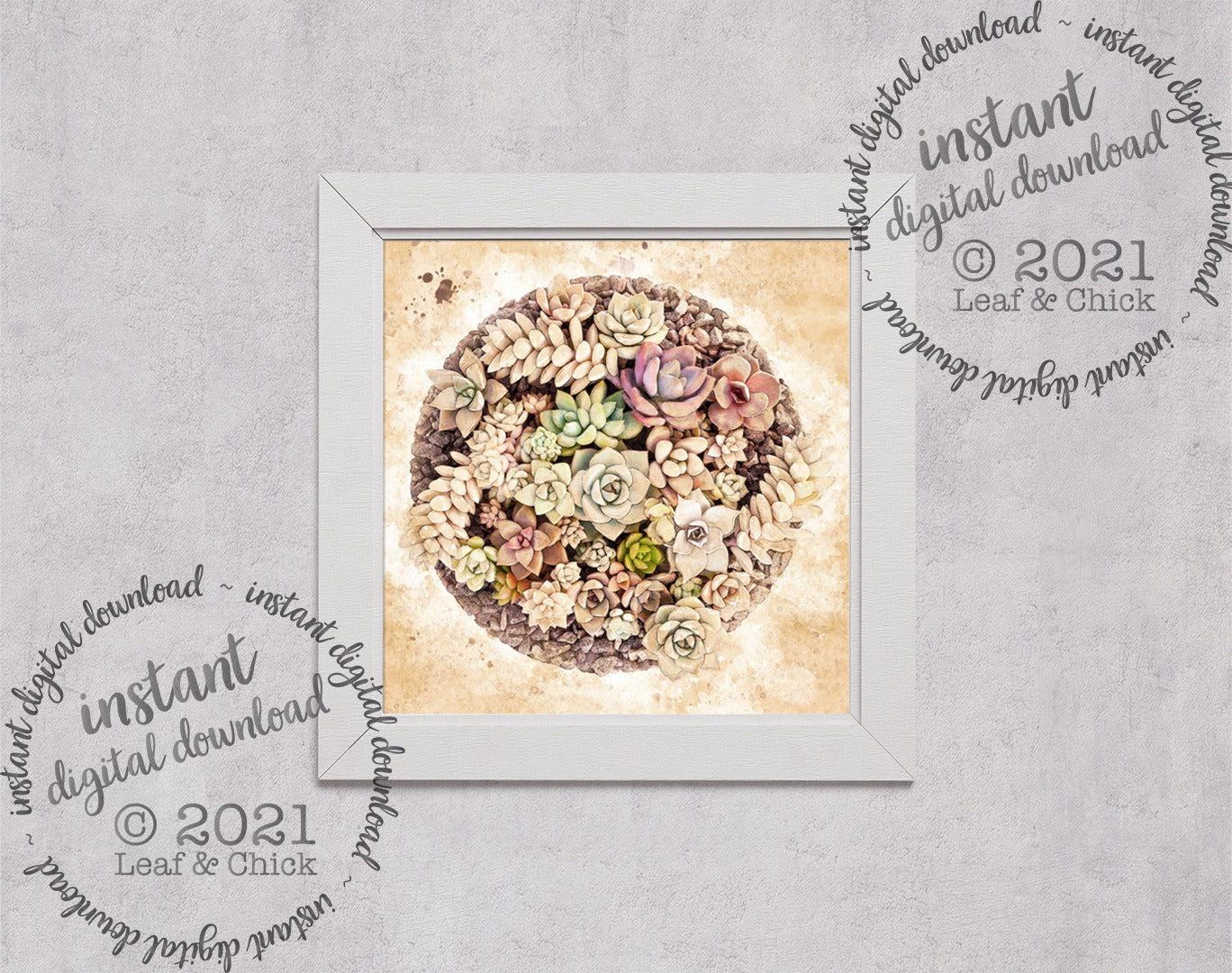 Vintage Style Succulents | INSTANT DOWNLOAD | 1002