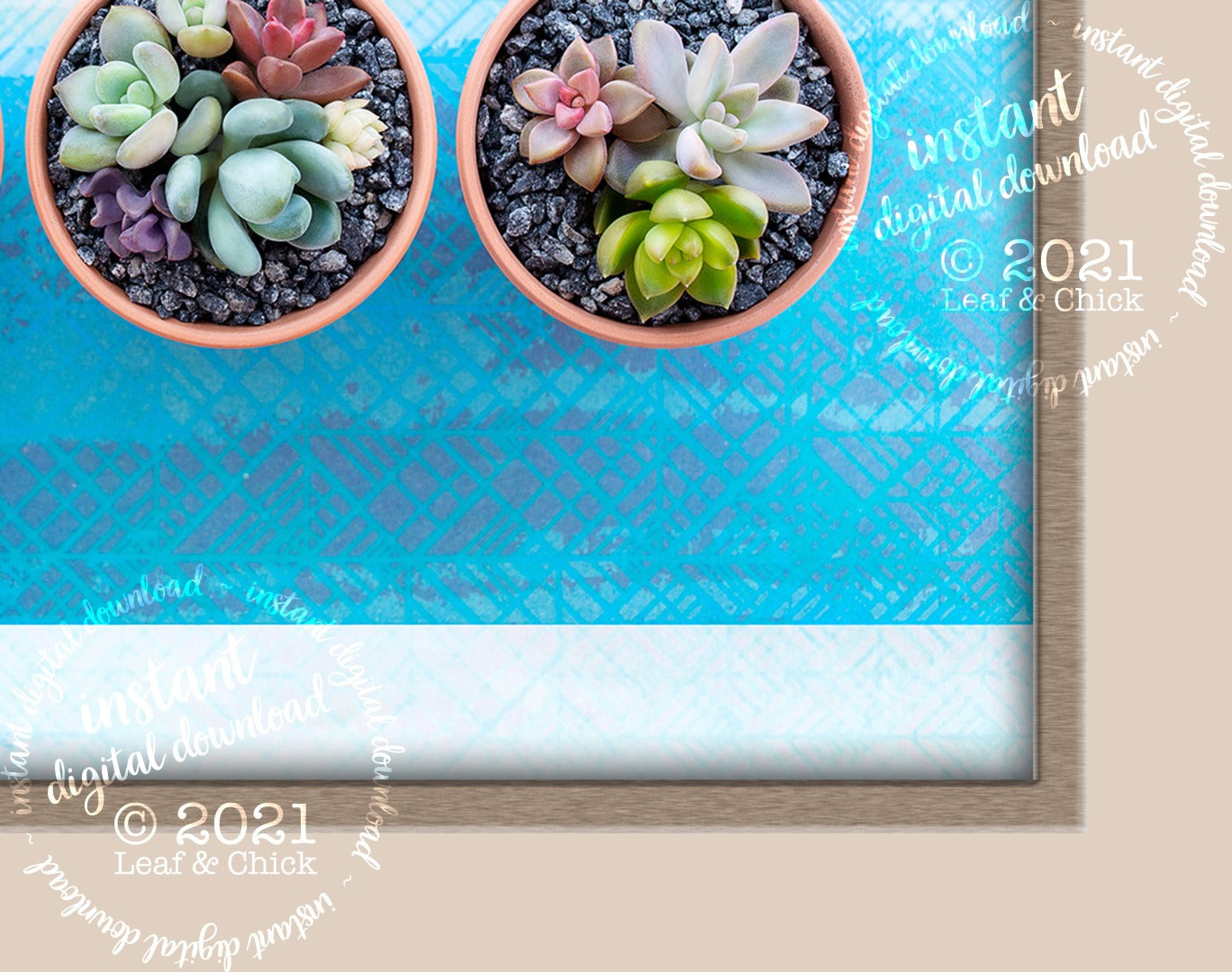 Blue Succulent Trio | INSTANT DOWNLOAD | 1006