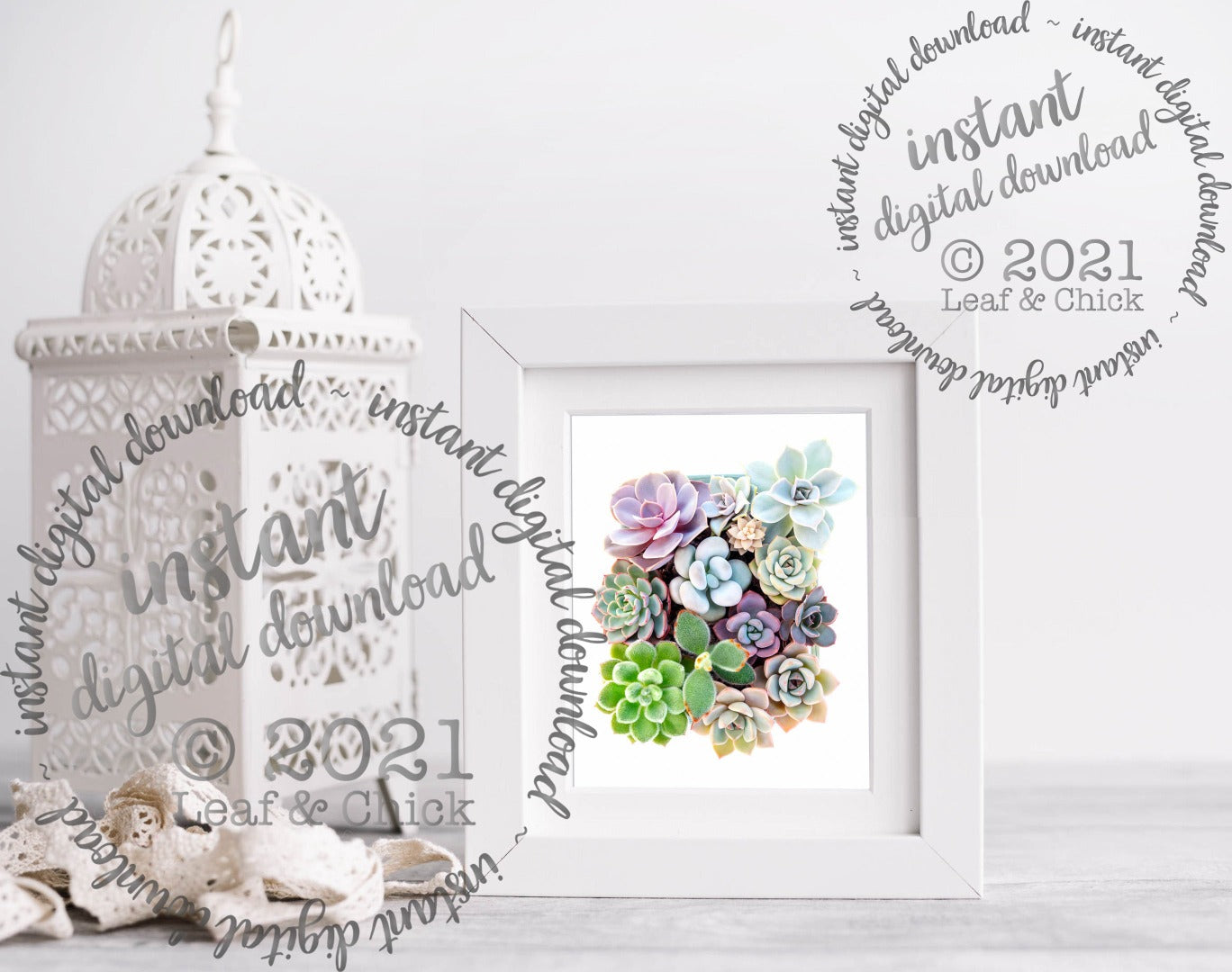bold succulent digital art to print at home