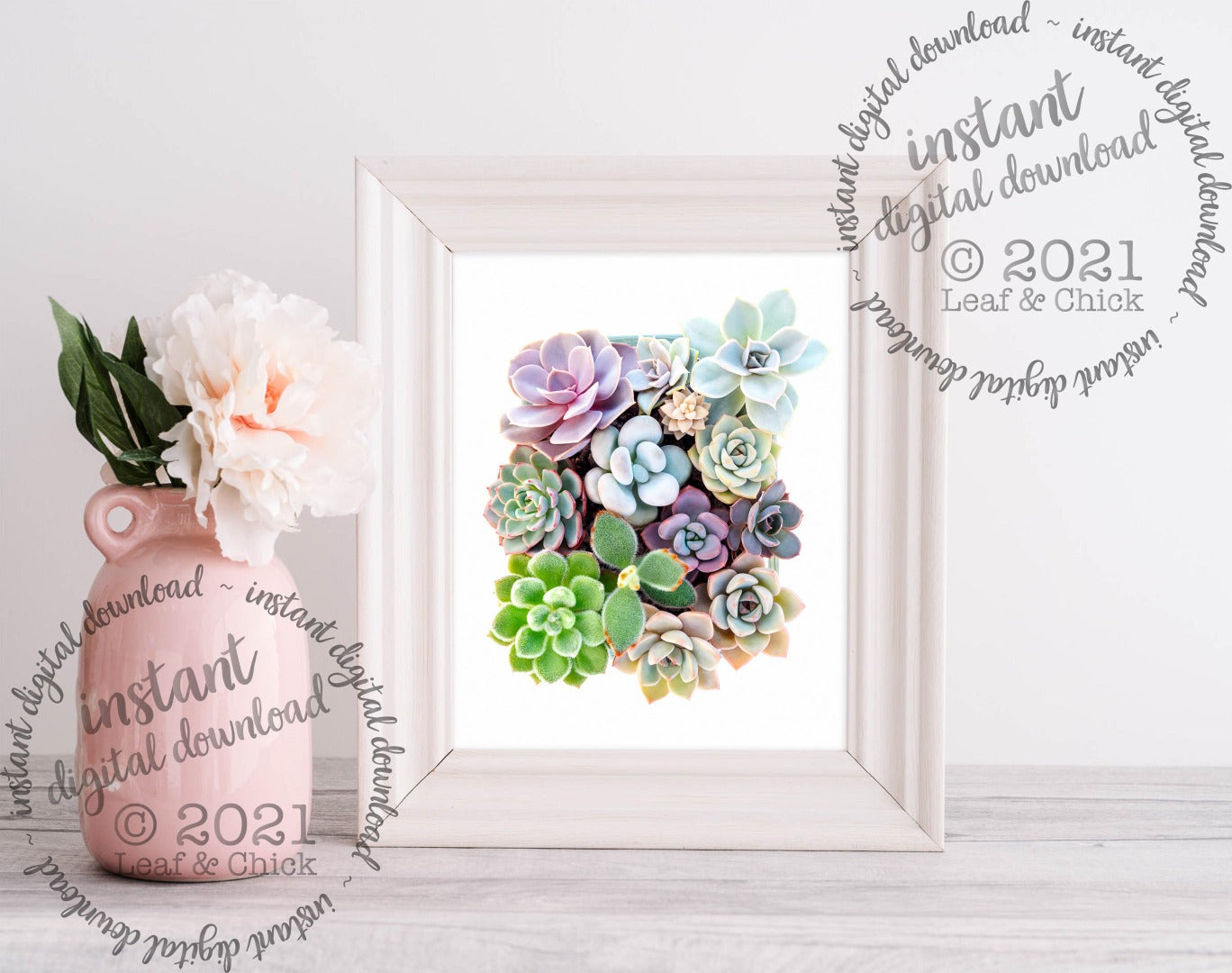 succulent wall art digital file