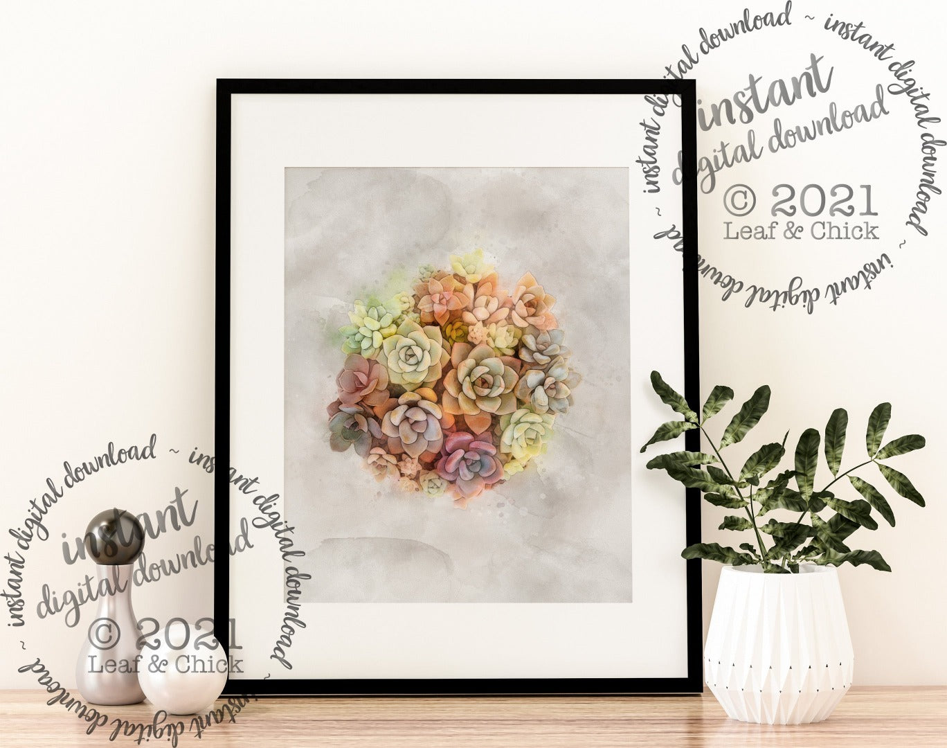 Watercolour Succulent Bouquet | INSTANT DOWNLOAD | 1009