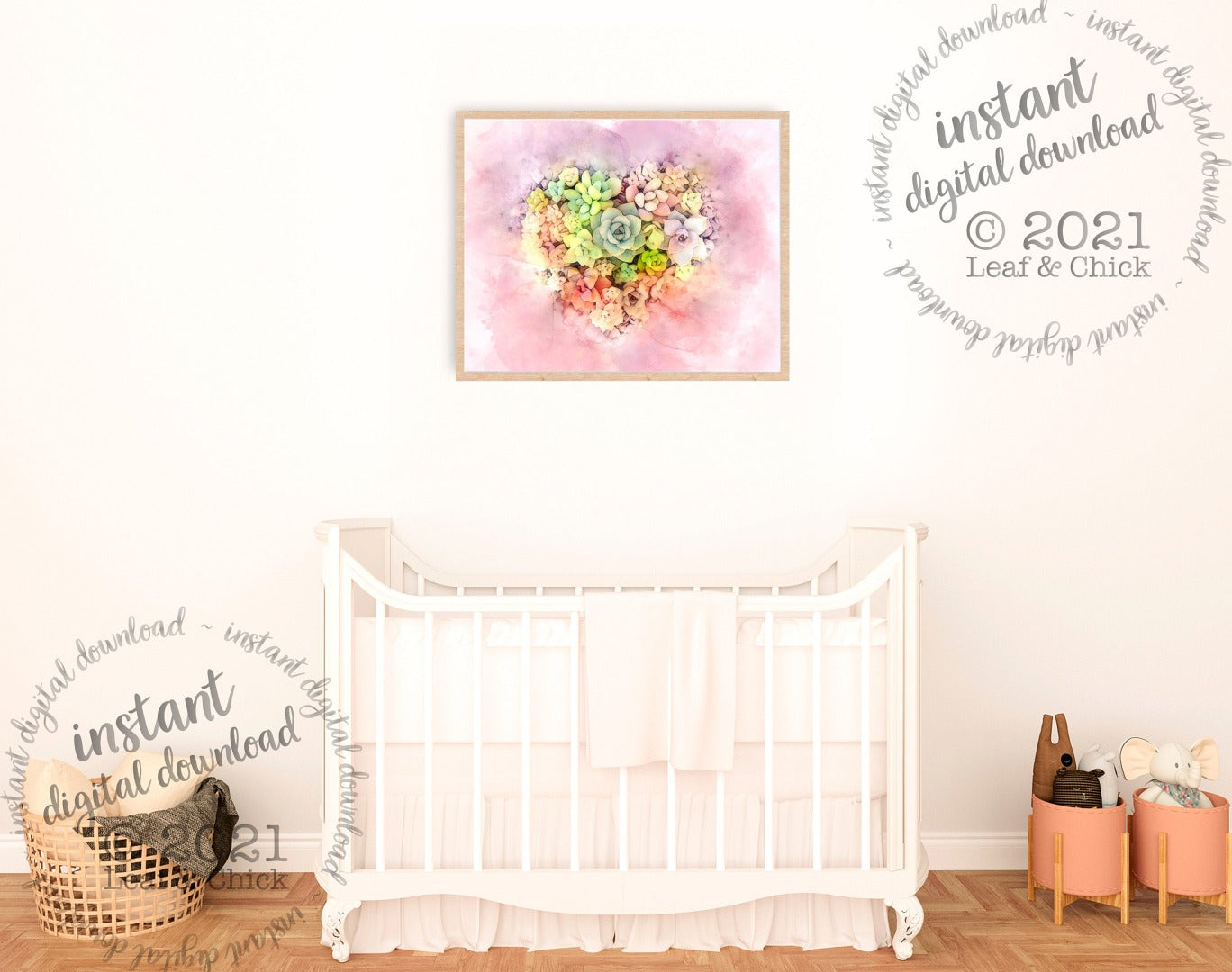 Watercolour Succulent Heart | INSTANT DOWNLOAD | 1011