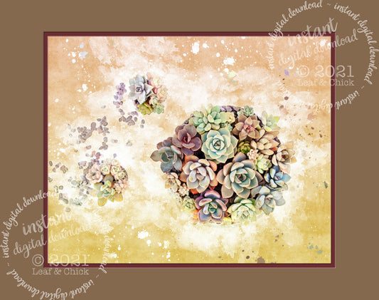 Vintage Style Succulents | INSTANT DOWNLOAD | 1012