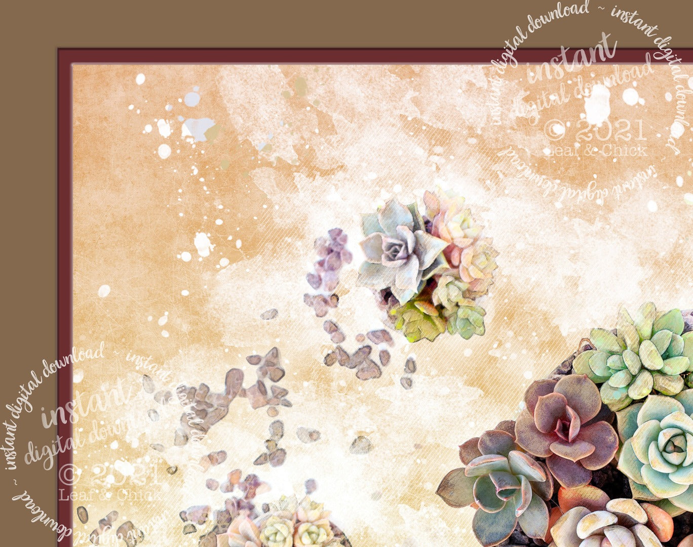 Vintage Style Succulents | INSTANT DOWNLOAD | 1012