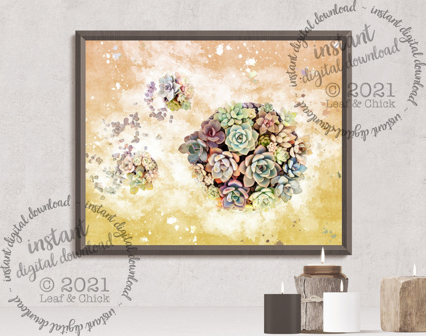 Vintage Style Succulents | INSTANT DOWNLOAD | 1012