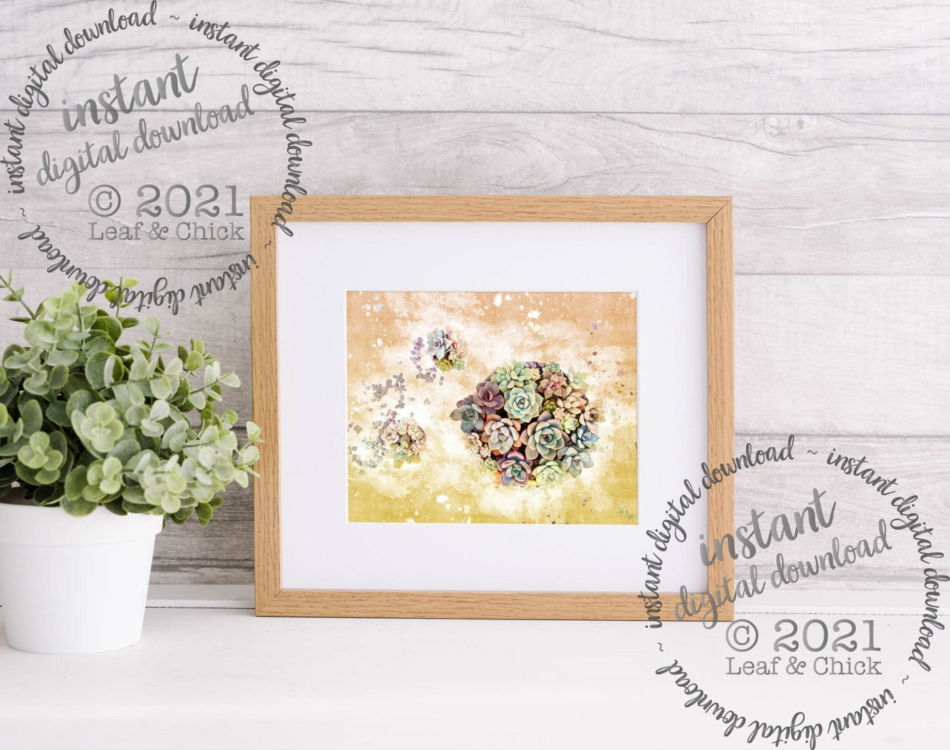 Vintage Style Succulents | INSTANT DOWNLOAD | 1012