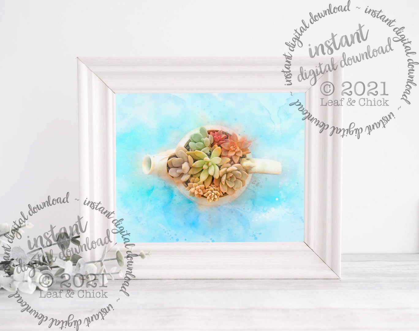 Teapot of Succulents | INSTANT DOWNLOAD | 1014