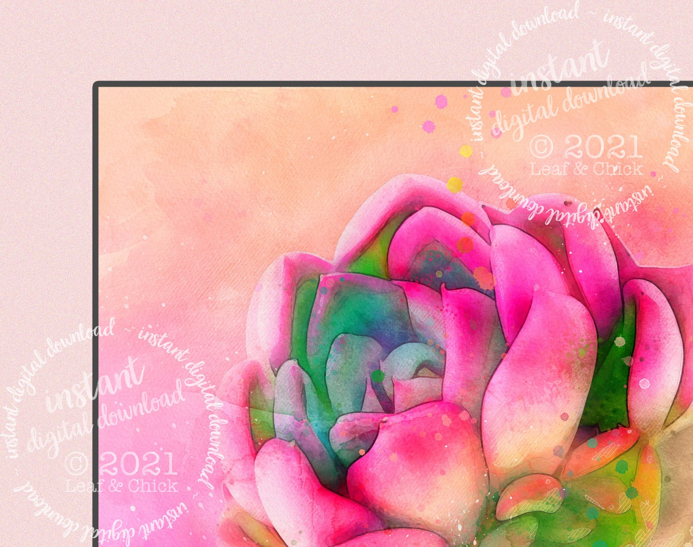 Vibrant Pink Watercolour | INSTANT DOWNLOAD | 1017