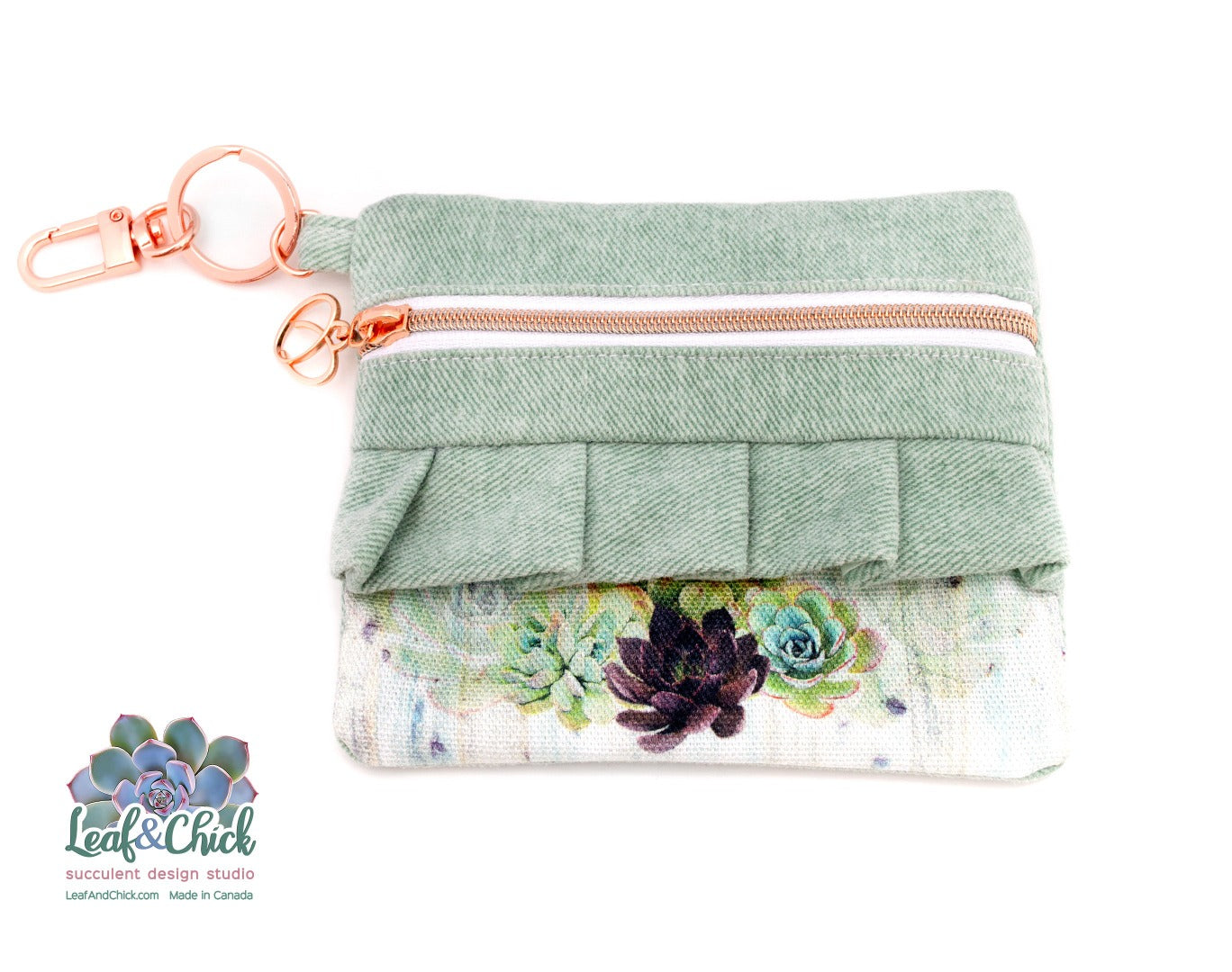 Succulent peekaboo change purse