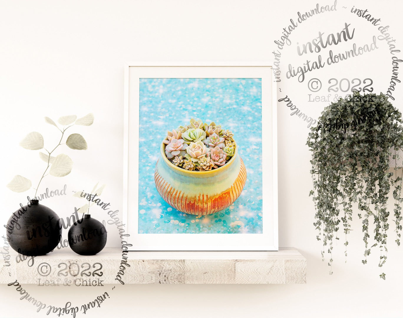 succulent art mocked up as an example framed