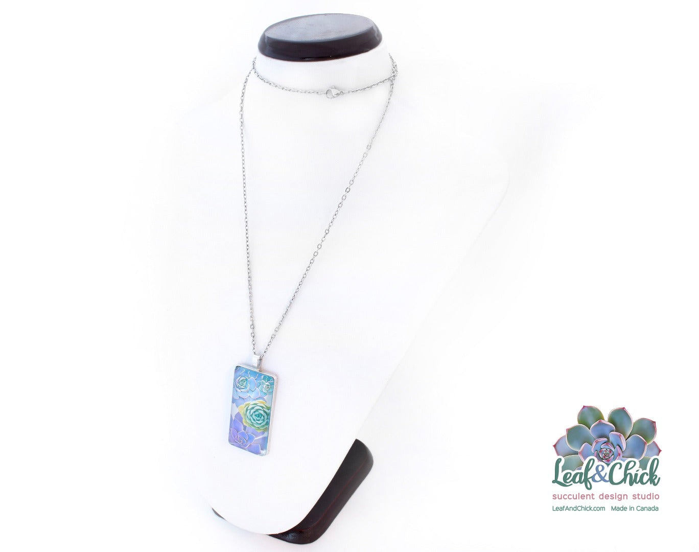 70 cm stainless steel chain succulent necklace
