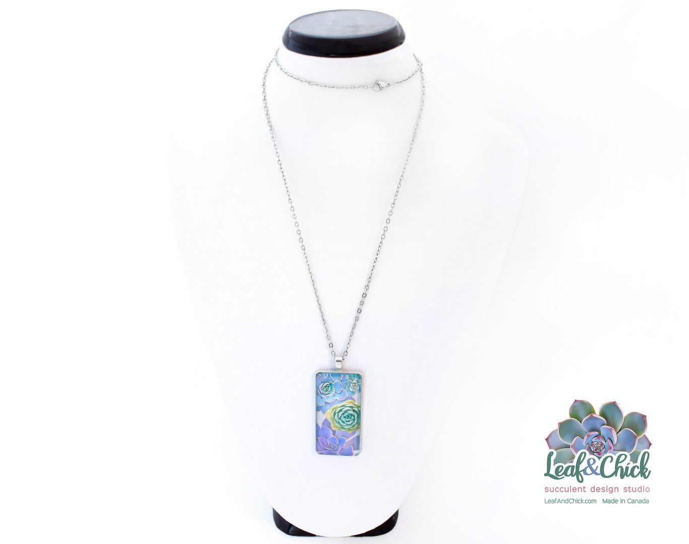 large succulent necklace 70 cm chain