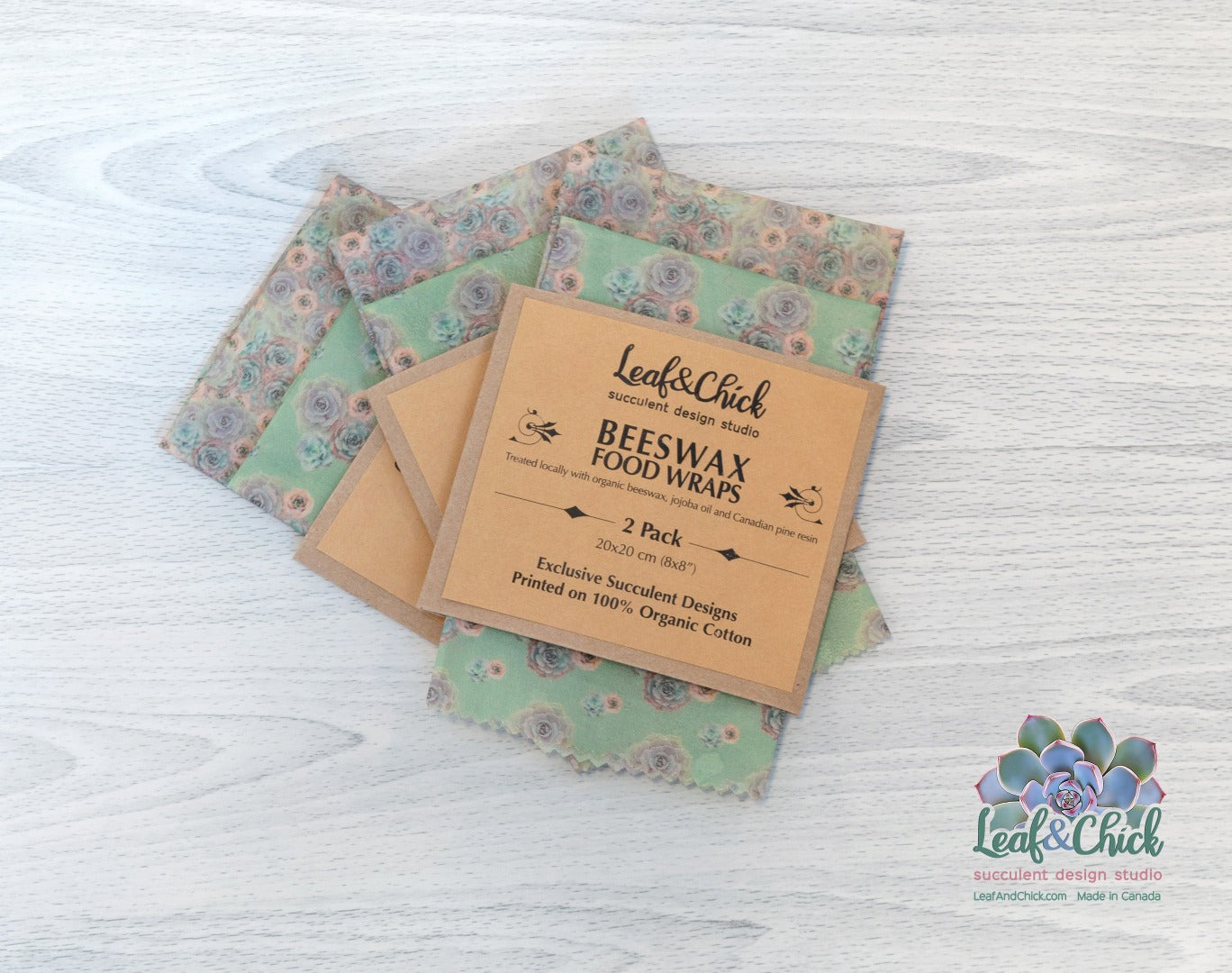 Exclusive succulent designed beeswax fabric