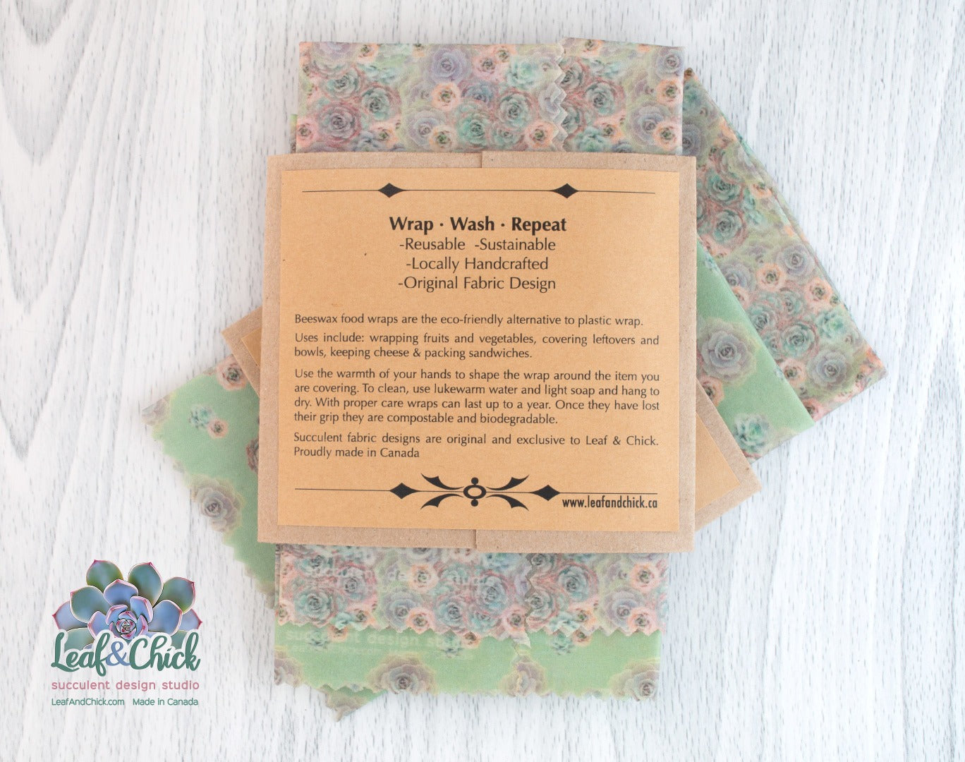 care instructions on the back of beeswax food wraps