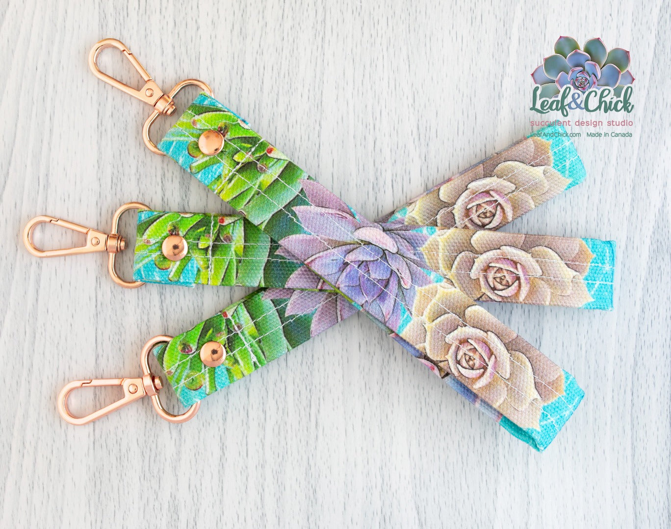 rose gold swivel hook succulent key fob