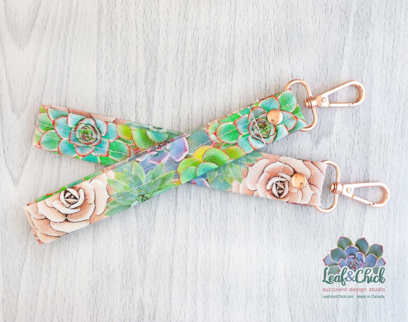 succulent art key fob keychain