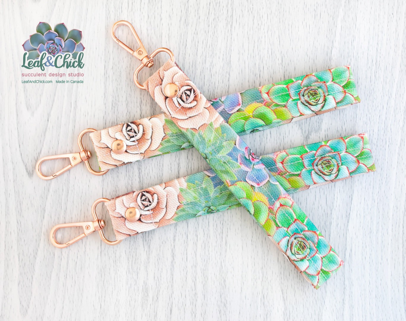 bright pretty succulent key fob by Leaf & Chick