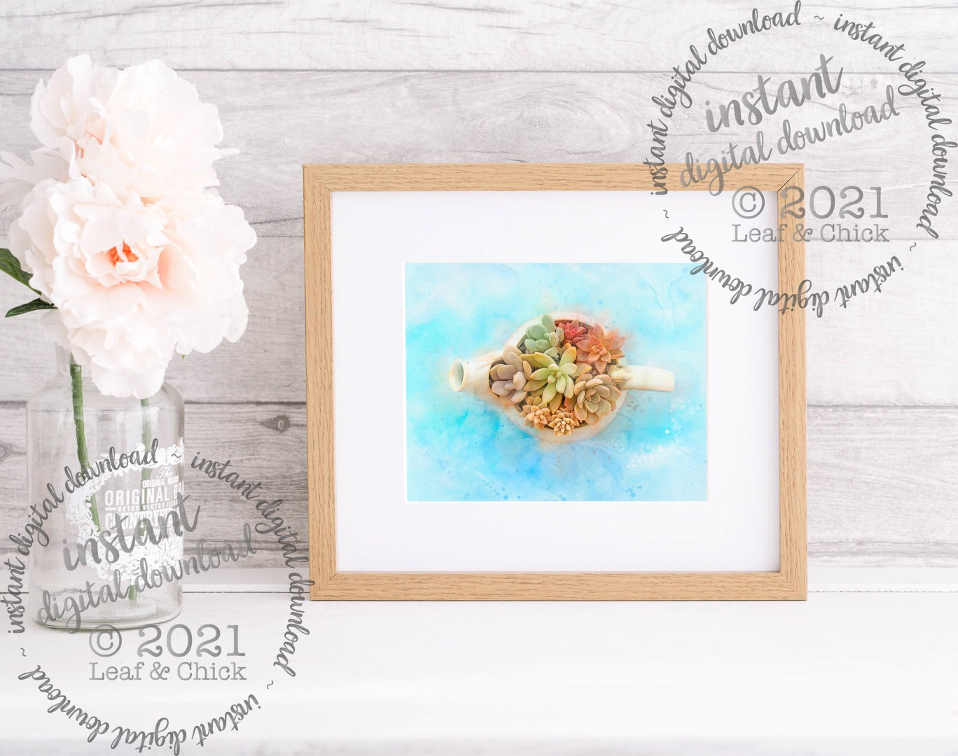 Teapot of Succulents | INSTANT DOWNLOAD | 1014