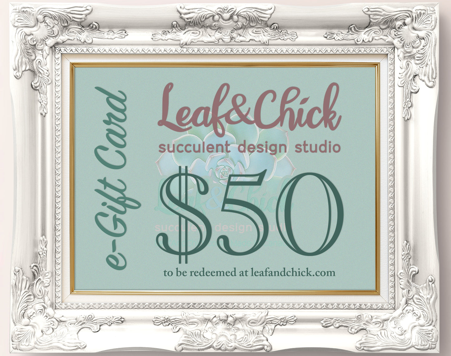 $50 (fifty dollar) e-gift card denomination