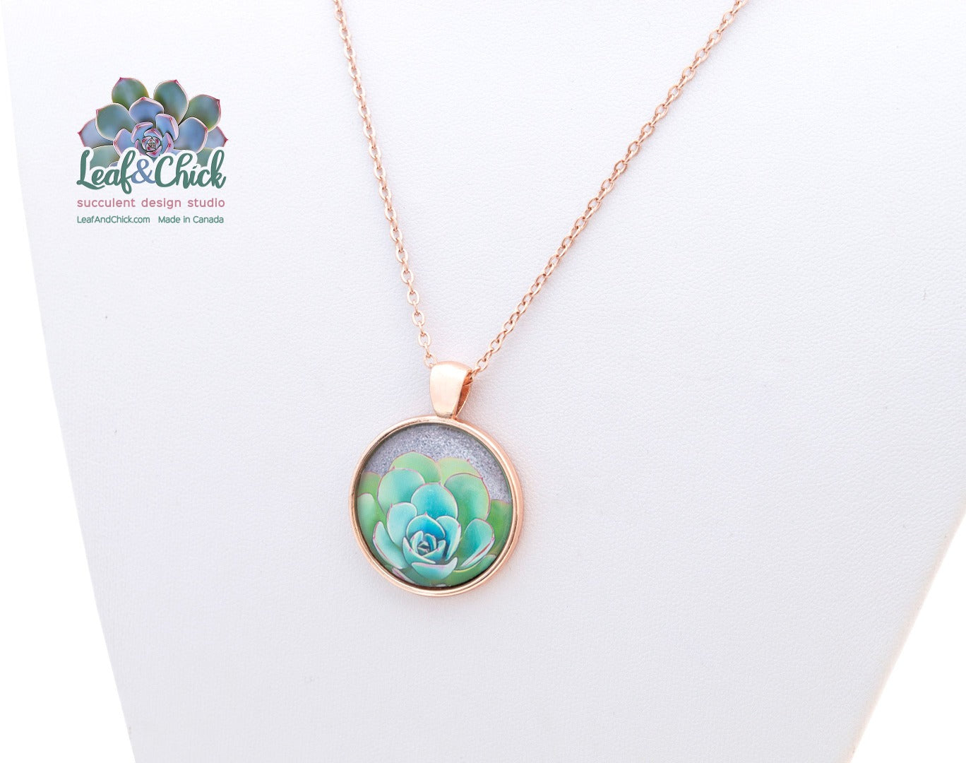 rose gold stainless steel succulent necklace