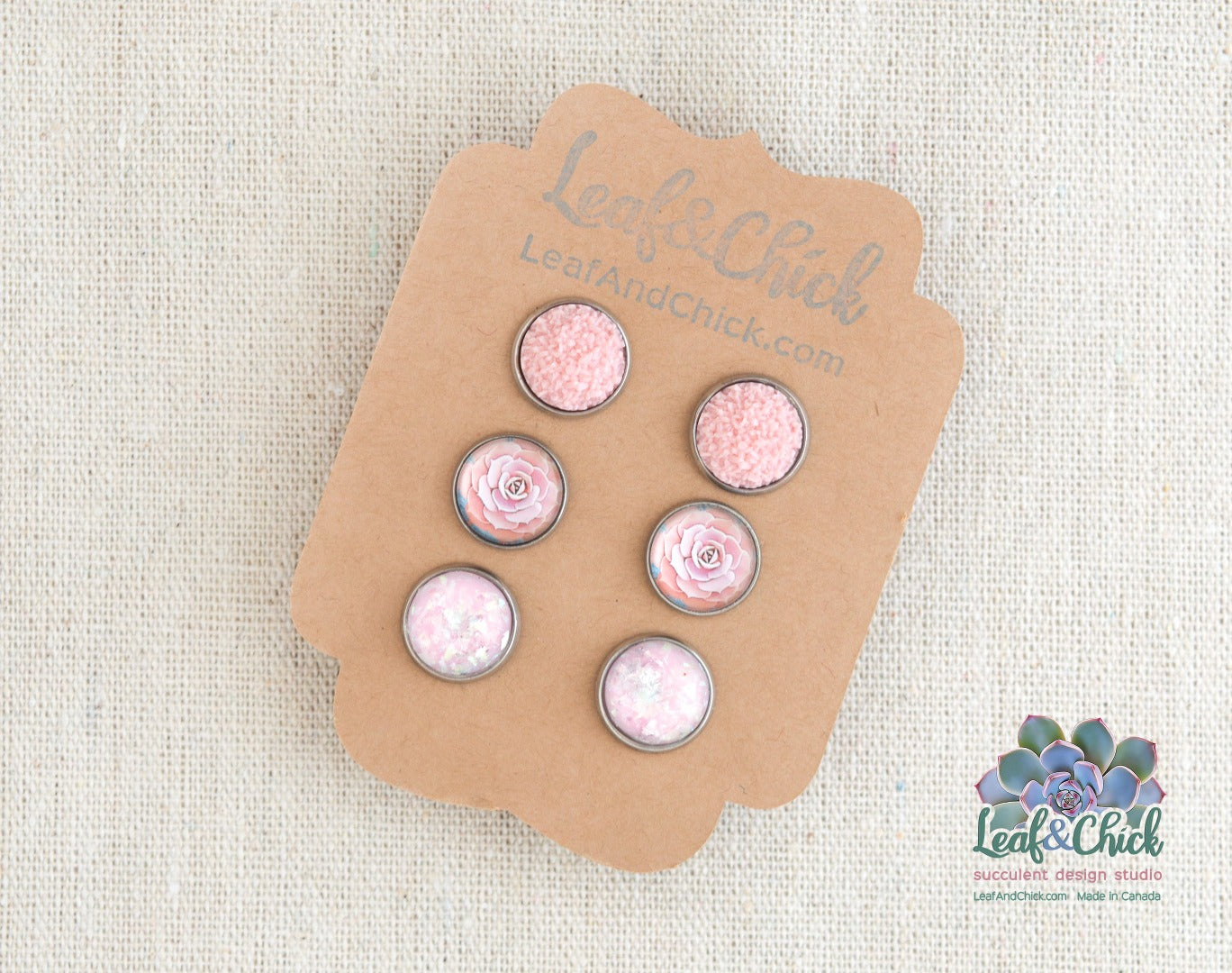 light pink druzy, pink lola art, chunky pink studs
