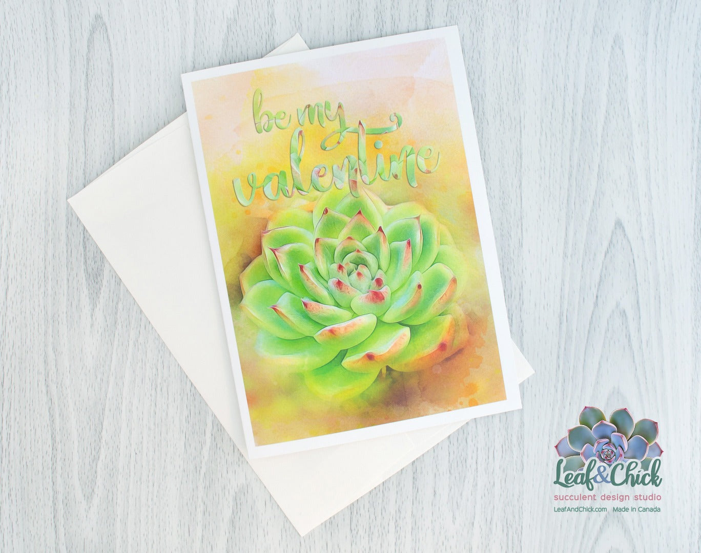 be my valentine succulent art card