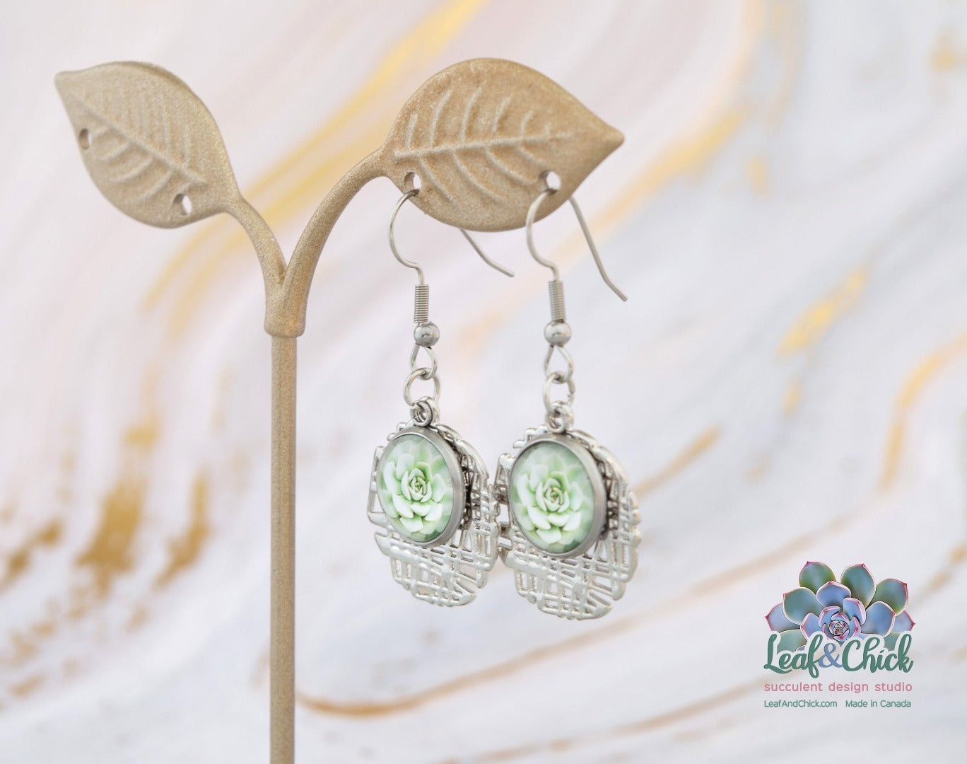 Abstract Silver Earrings