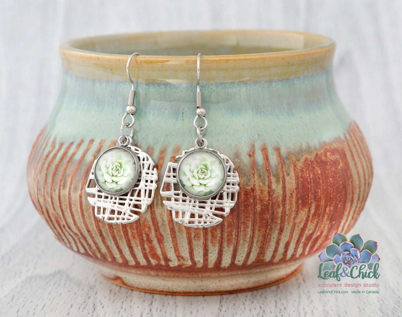 Abstract Silver Earrings