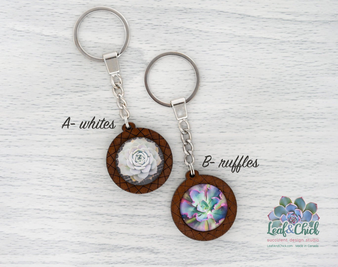 labelled whites and ruffles keychains to know which style to select
