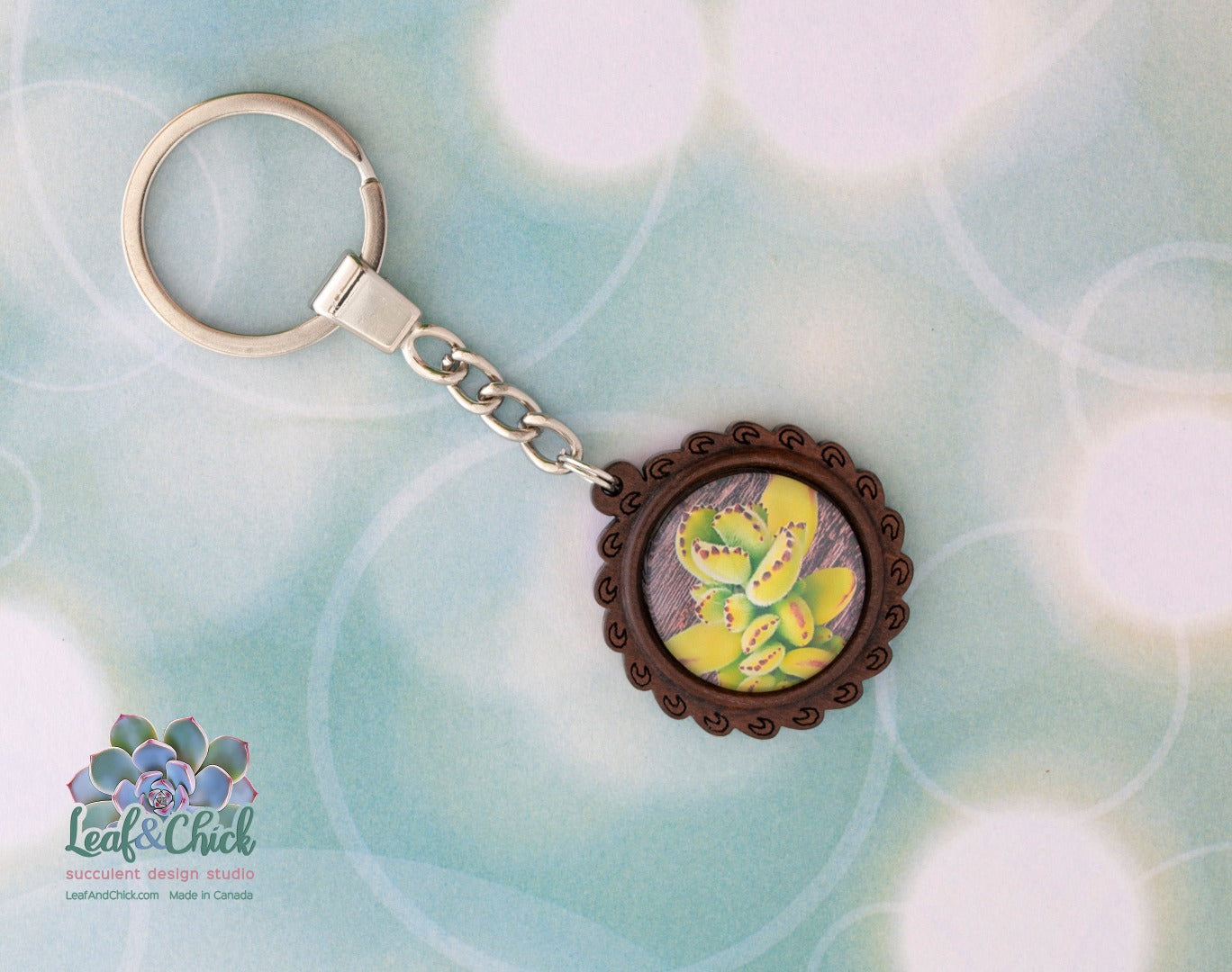Wood Bear Paw Keychain