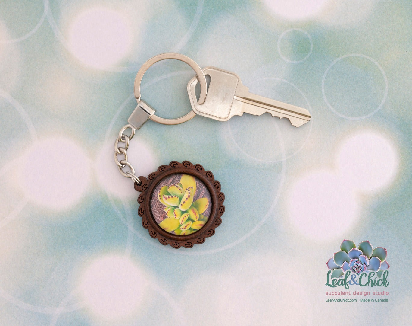 Wood Bear Paw Keychain