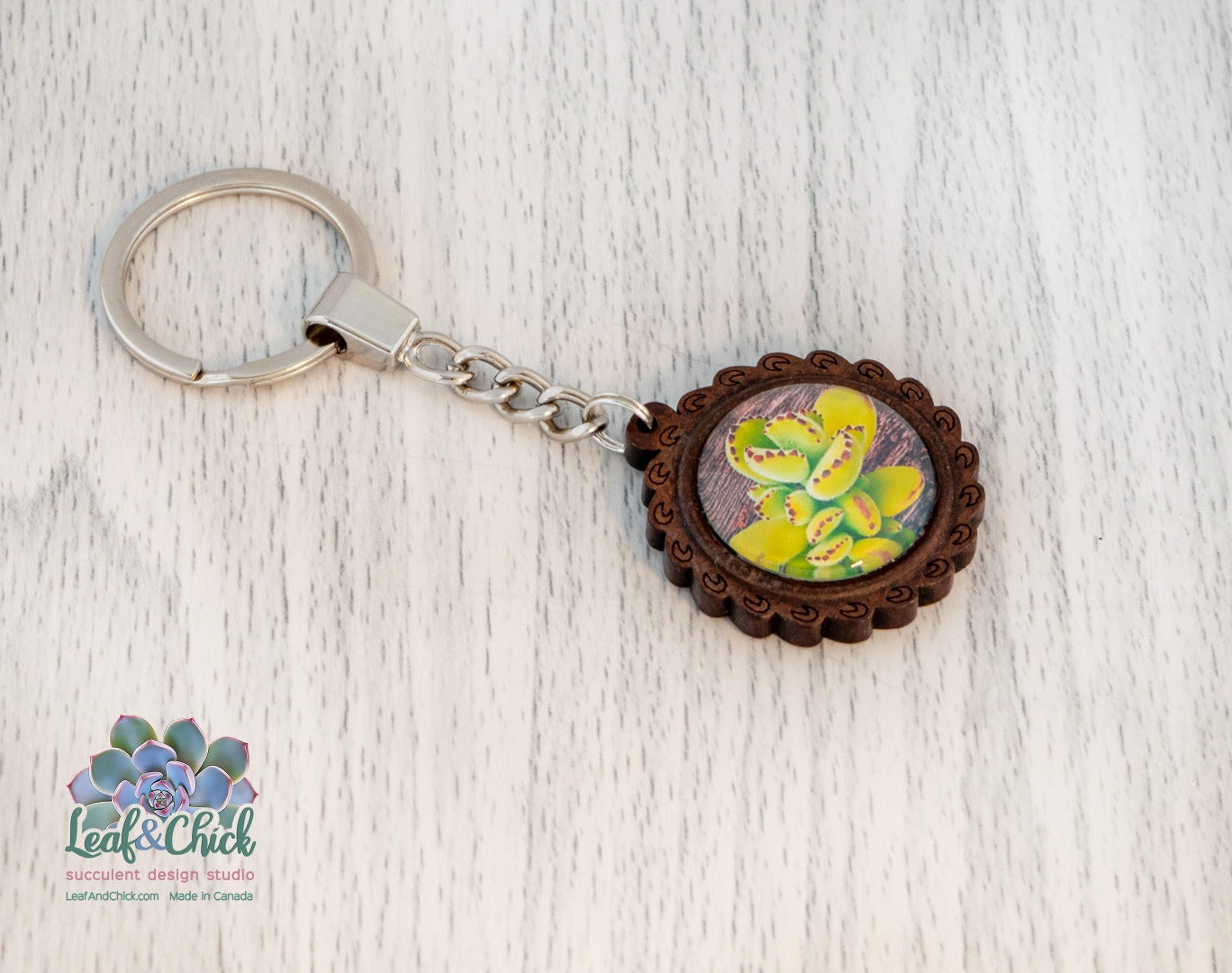 Wood Bear Paw Keychain