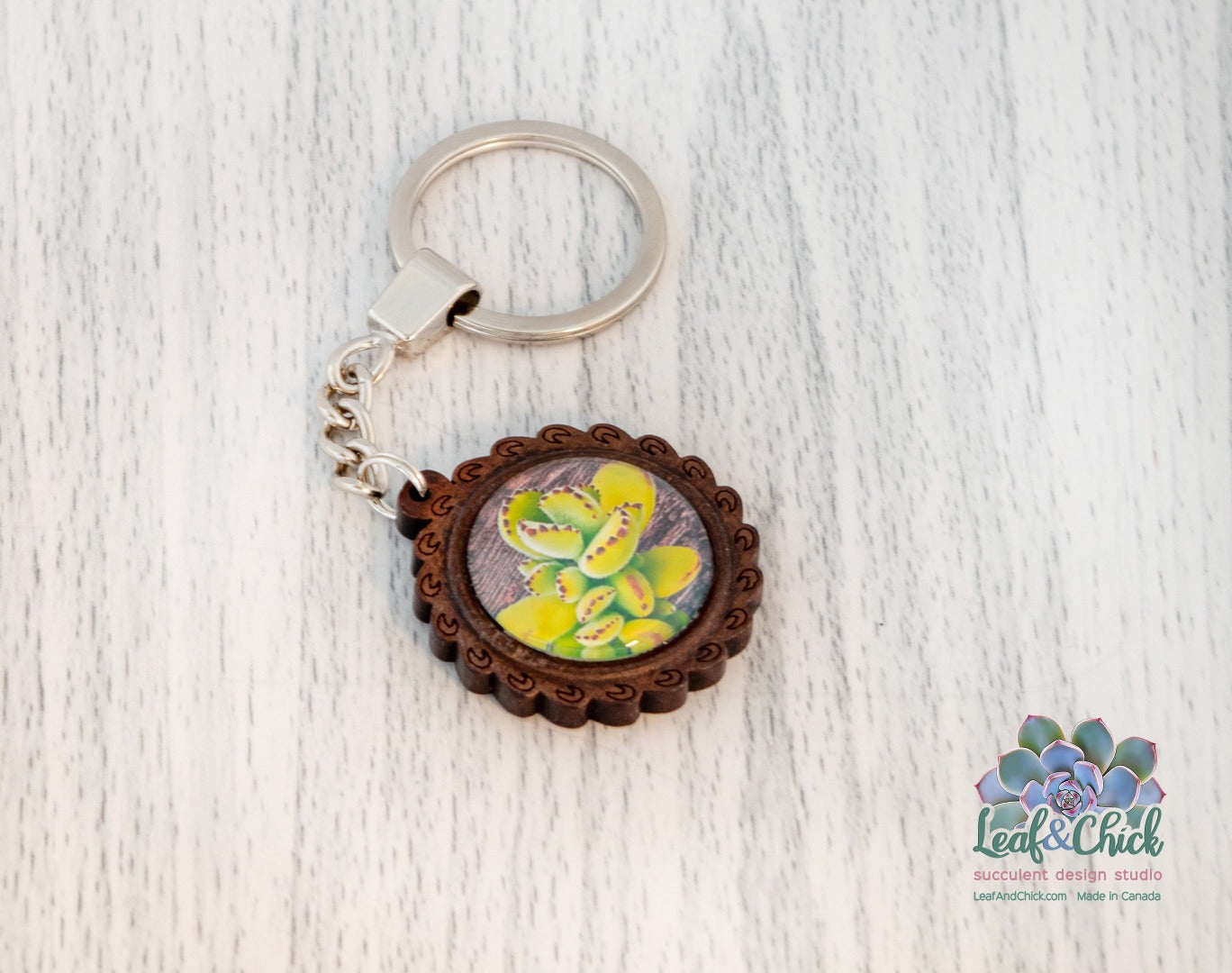 Wood Bear Paw Keychain
