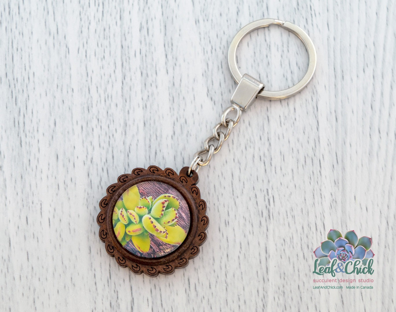 Wood Bear Paw Keychain