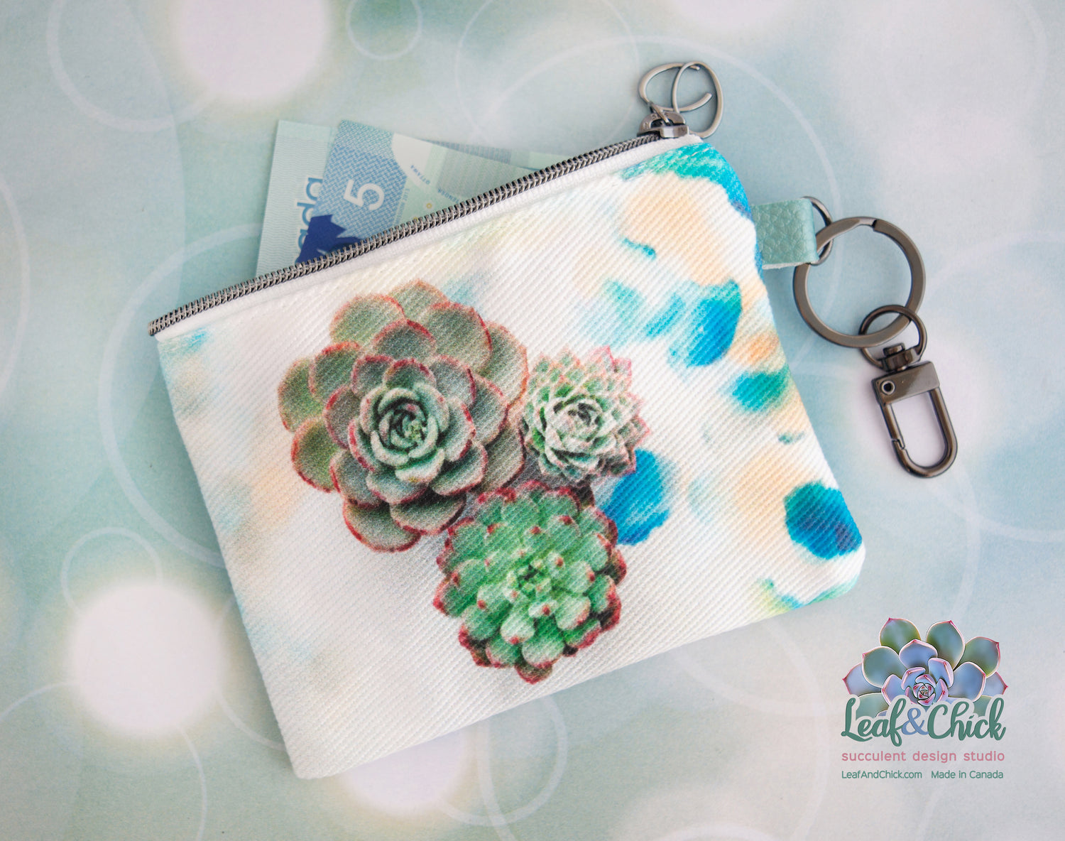 succulent wallet Small Succulent Coin Purse – Leaf and Chick