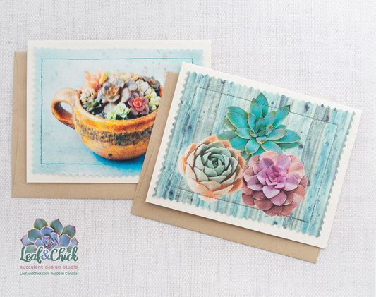 Succulent Art Greeting Cards