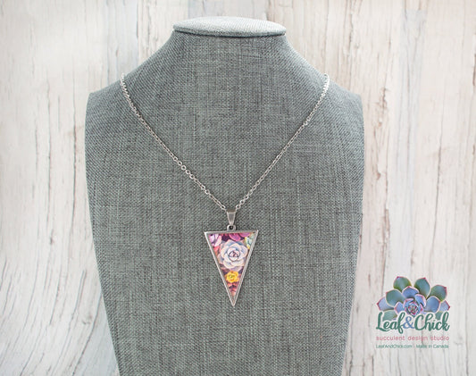 triangle pendant with stainless steel chain