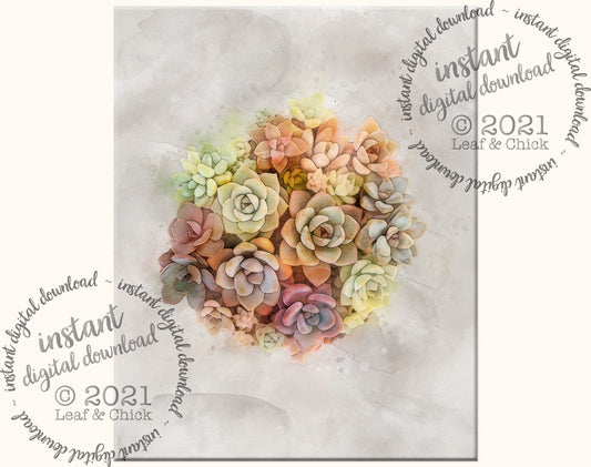 shades of grey painted succulent art