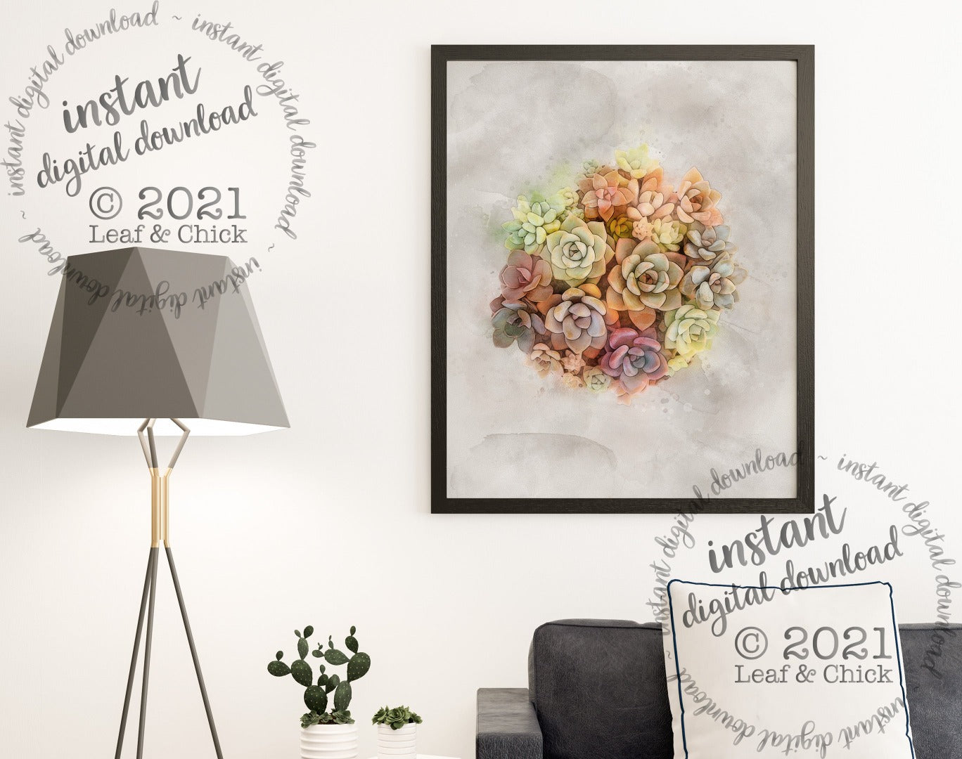 Watercolour Succulent Bouquet | INSTANT DOWNLOAD | 1009