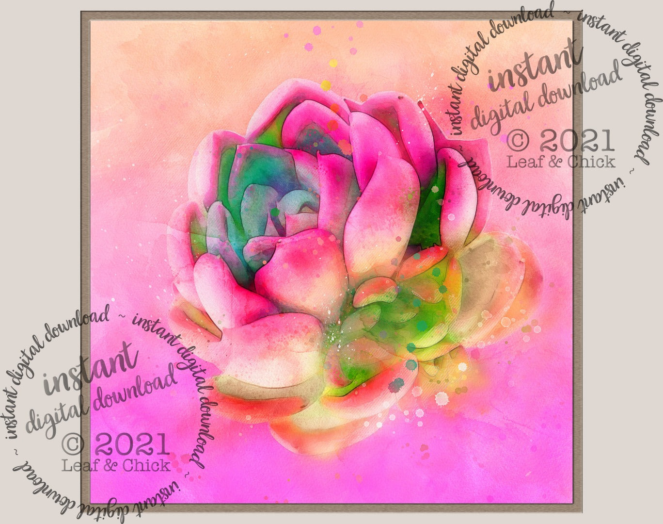 Vibrant Pink Watercolour | INSTANT DOWNLOAD | 1017