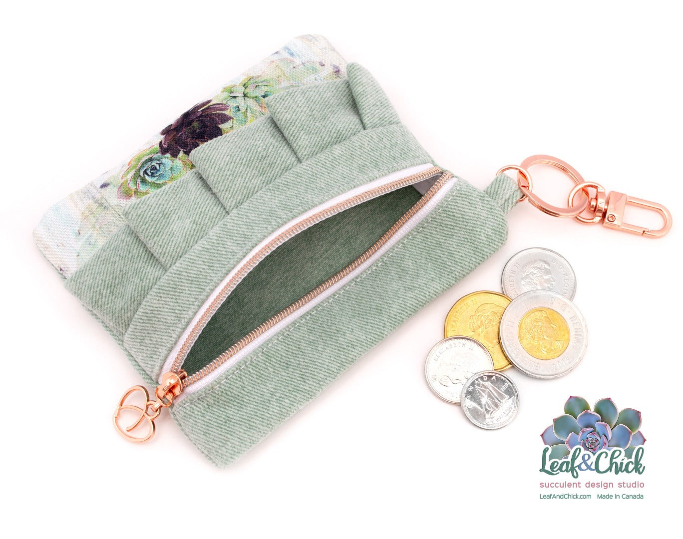 Succulent change purse